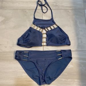 TIME and TRU | Ribbed Bikini with Gold